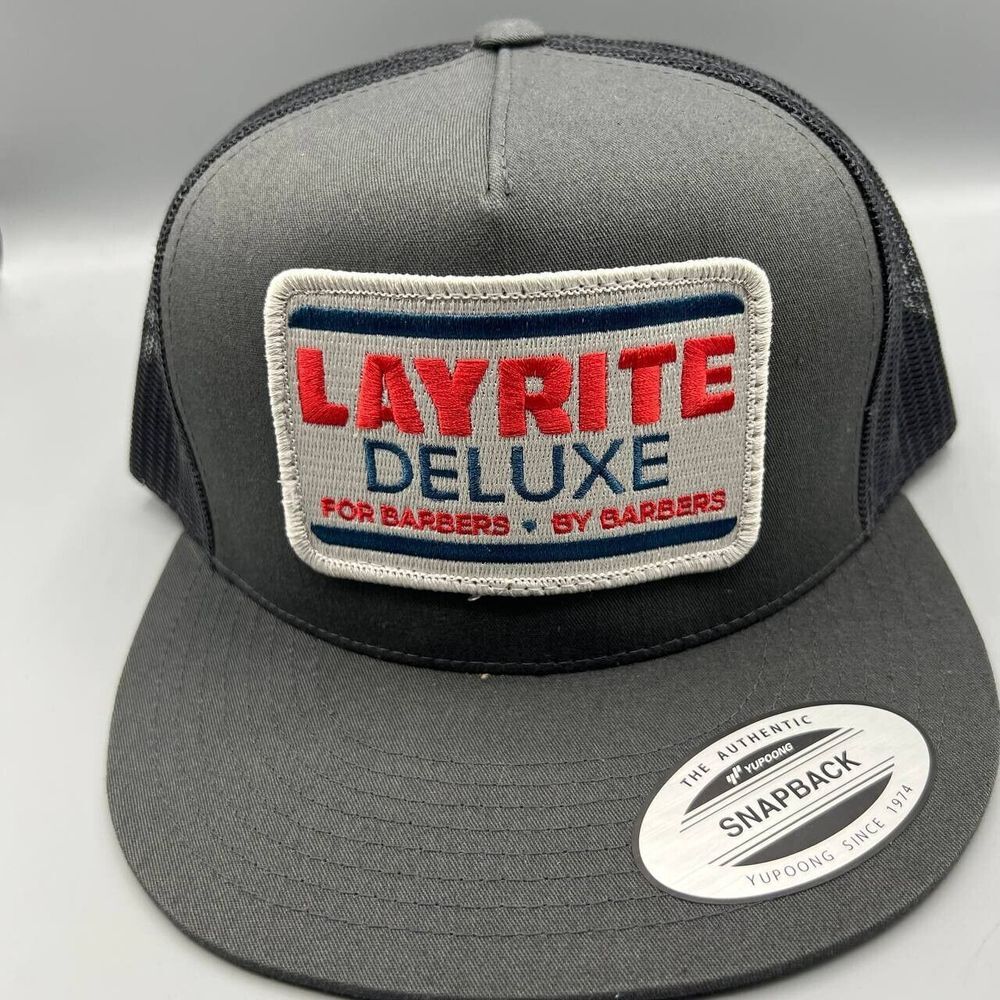 Layrite Deluxe Trucker Hat Men Black Stay‎ Rite with Layrite SnapBack Cap